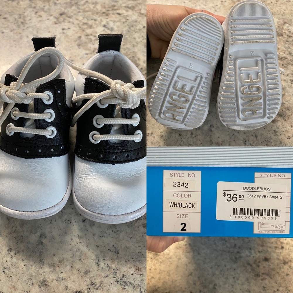 Angel Baby Shoes - Black & White